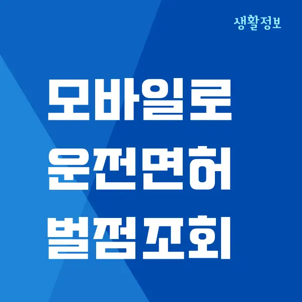 운전면허 벌점 조회 모바일로 쉽게 확인하는 방법