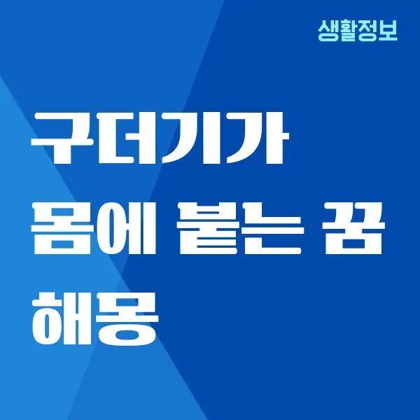 구더기가 몸에 붙는 꿈 해몽을 어떻게 할까요