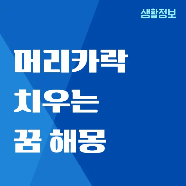 머리카락 치우는 꿈 해몽이 궁금하세요