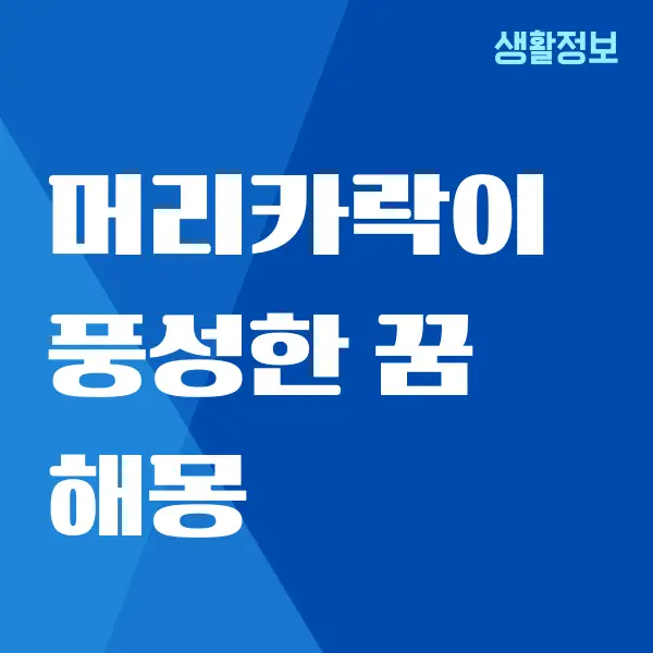 머리카락이 풍성한 꿈, 머리카락 꿈에 대한 모든 것