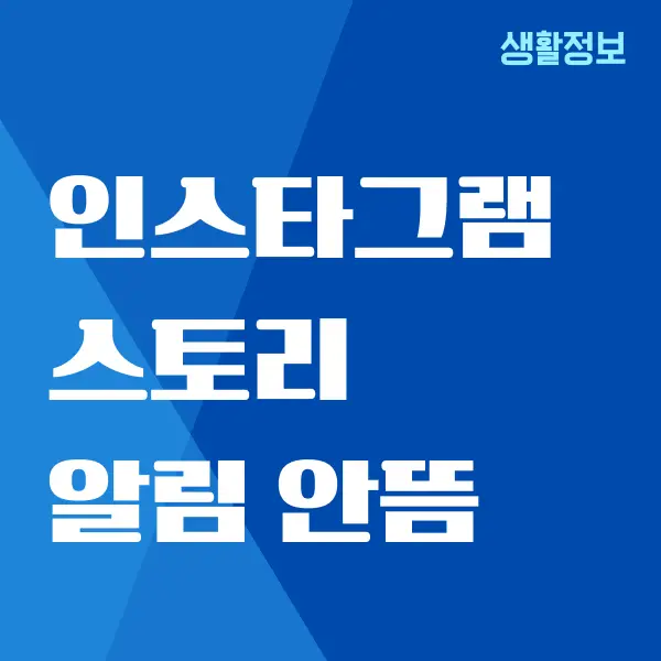 인스타그램 스토리 알림 안뜸 오류 해결하는 방법