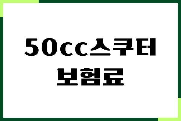 50cc스쿠터 보험료, 보장내용, 보험료 절약, 가입하기