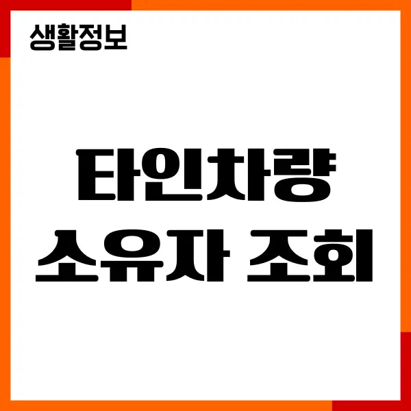 타인차량 소유자 조회, 차량번호, 소유자 정보, 과태료 확인