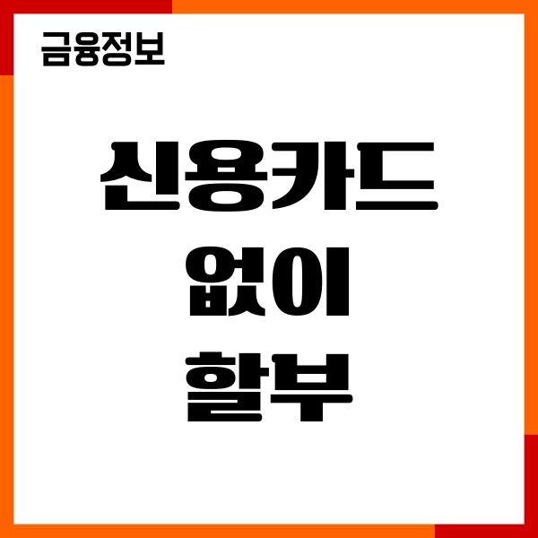 신용카드 없이 할부 가능할까 할부 결제 방법 총정리